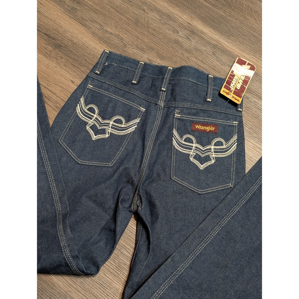 Vintage Wrangler Rapid Transit Flare Jeans 28 Long Dark Wash Denim 7M560